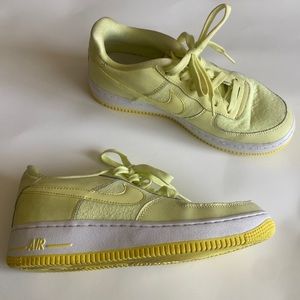 Nike Air Force 1 light yellow lime green shoes size 8 womens or  6y mens